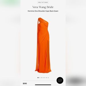 Vera Wang Bride Hermine One-Shoulder Cape Back Gown